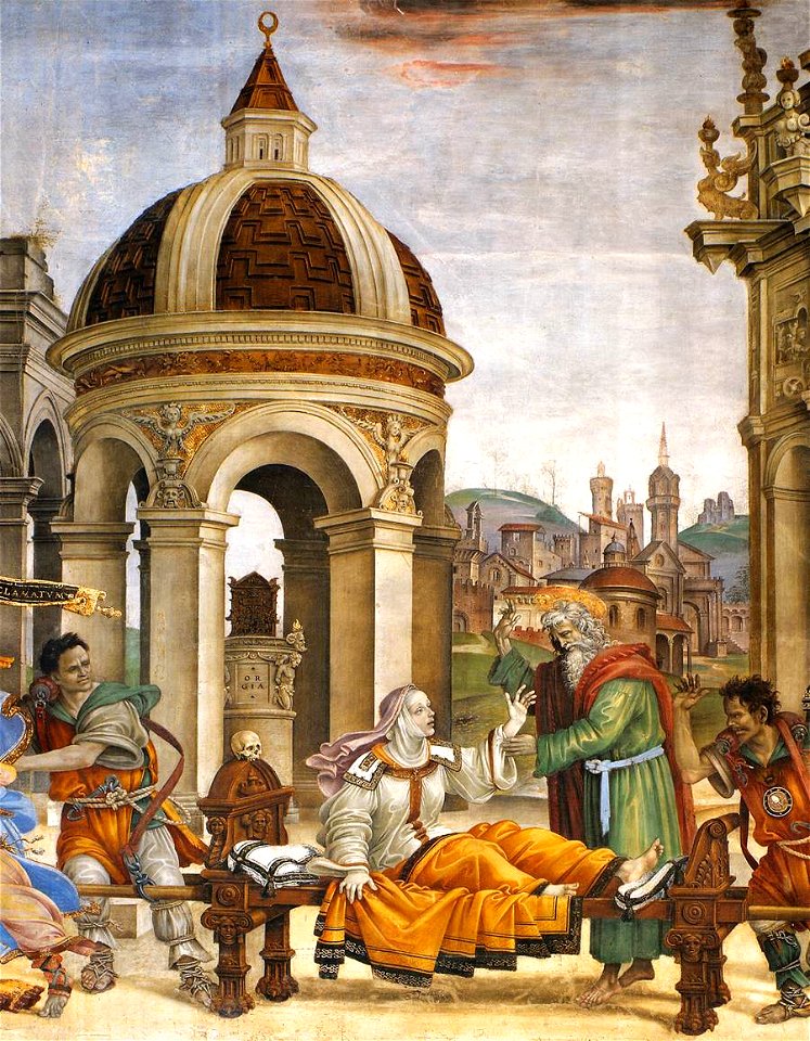 Filippino Lippi - St John the Evangelist Resuscitating Druisana (detail) - WGA13156