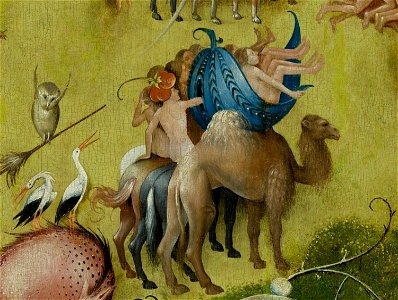 File-Bosch, Hieronymus - The Garden of Earthly Delights, center panel - Detail camel (mid-right). Free illustration for personal and commercial use.