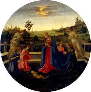 Filippino lippi Adoration of the Child. Free illustration for personal and commercial use.