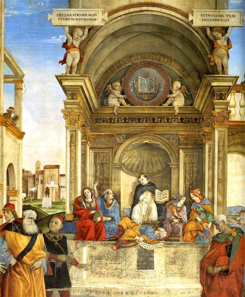 Filippino Lippi, Carafa Chapel, Triumph of St Thomas Aquinas over the Heretics 02