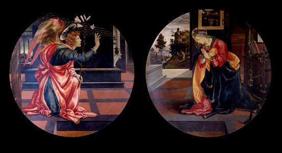 Filippino Lippi - Annunciation - Google Art Project. Free illustration for personal and commercial use.