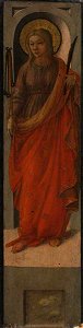 Filippo Lippi (and workshop) - Female Saint with a Flail (Saint Walburga), c.1450, P.1947.LF.221.4. Free illustration for personal and commercial use.