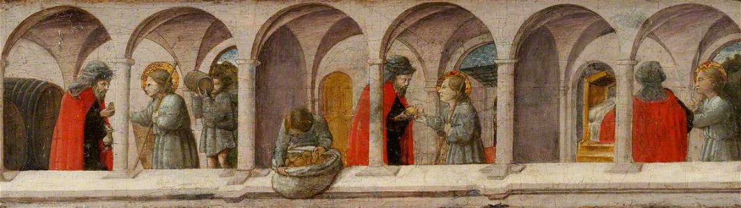 Filippo Lippi (c.1406-1469) (follower of) - Three Acts of Charity - 446820 - National Trust