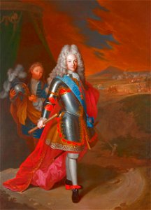 Filippo V di Spagna in abito da guerriero. Free illustration for personal and commercial use.