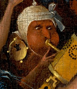 File-Bosch, Hieronymus - The Garden of Earthly Delights, right panel - Detail flutist (center). Free illustration for personal and commercial use.