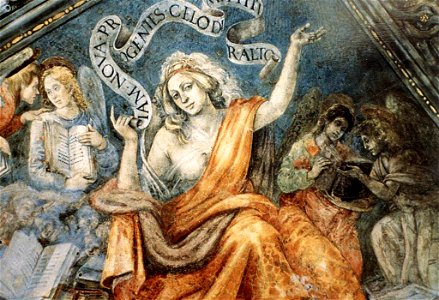 Filippino Lippi, Carafa Chapel, Vault 03, Sibyl of Cumae. Free illustration for personal and commercial use.