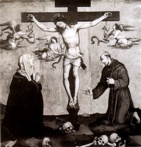 Filippino lippi, crocifissione tra Maria e san Francesco, distrutto