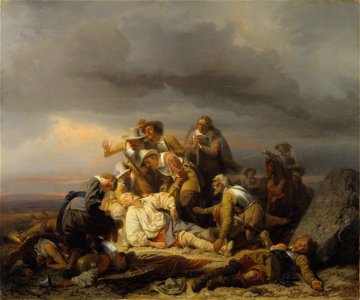 Finding the Body of King Gustav II Adolf of Sweden after the Battle of Lütze (Carl Wahlbom) - Nationalmuseum - 18245