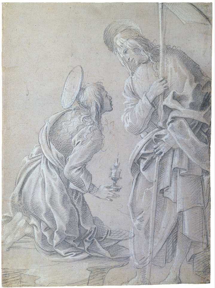 Filippino Lippi - Kneeling Saint Mary Magdalene and Standing Christ - Google Art Project