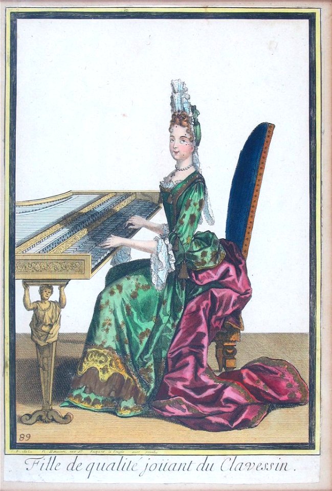 Fille de qualité jouant du Clavessin