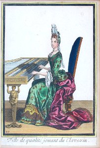 Fille de qualité jouant du Clavessin