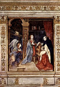 Filippino lippi Annunciation Santa Maria sopra Minerva Rome. Free illustration for personal and commercial use.
