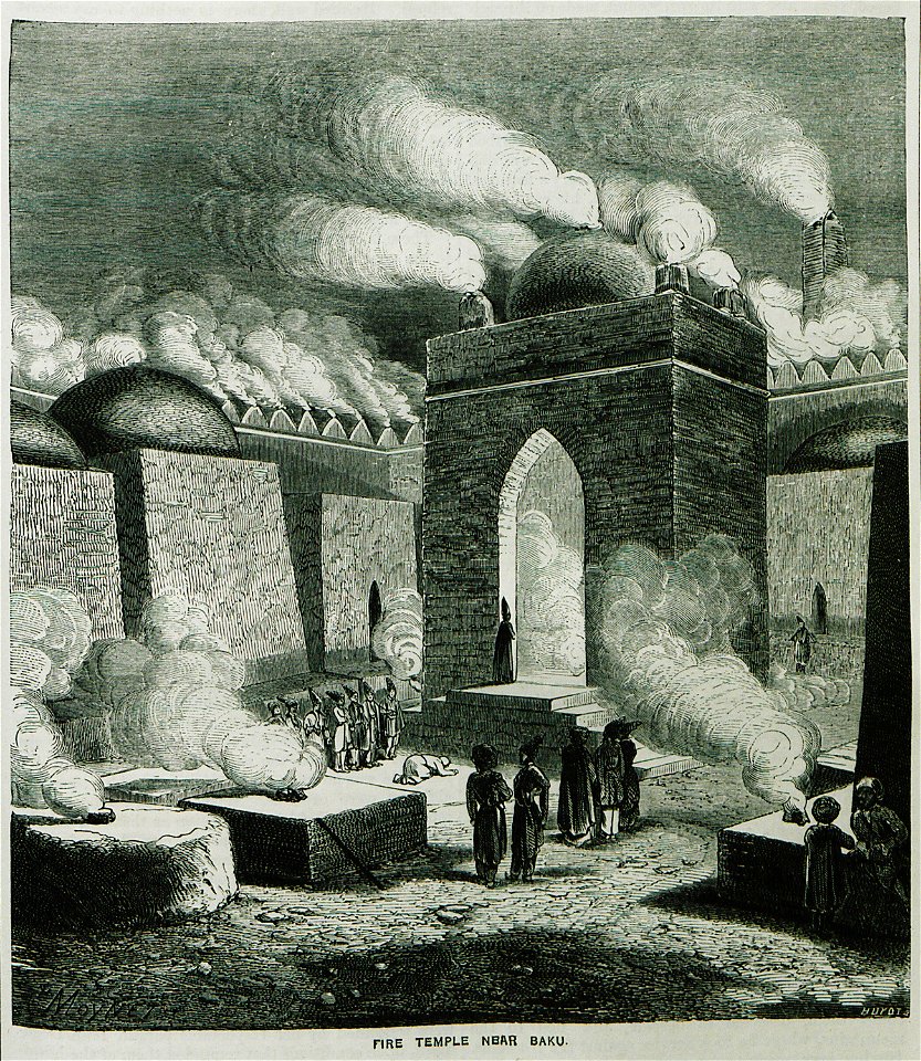 Fire temple near Baku - Ainsworth William Francis - 1870