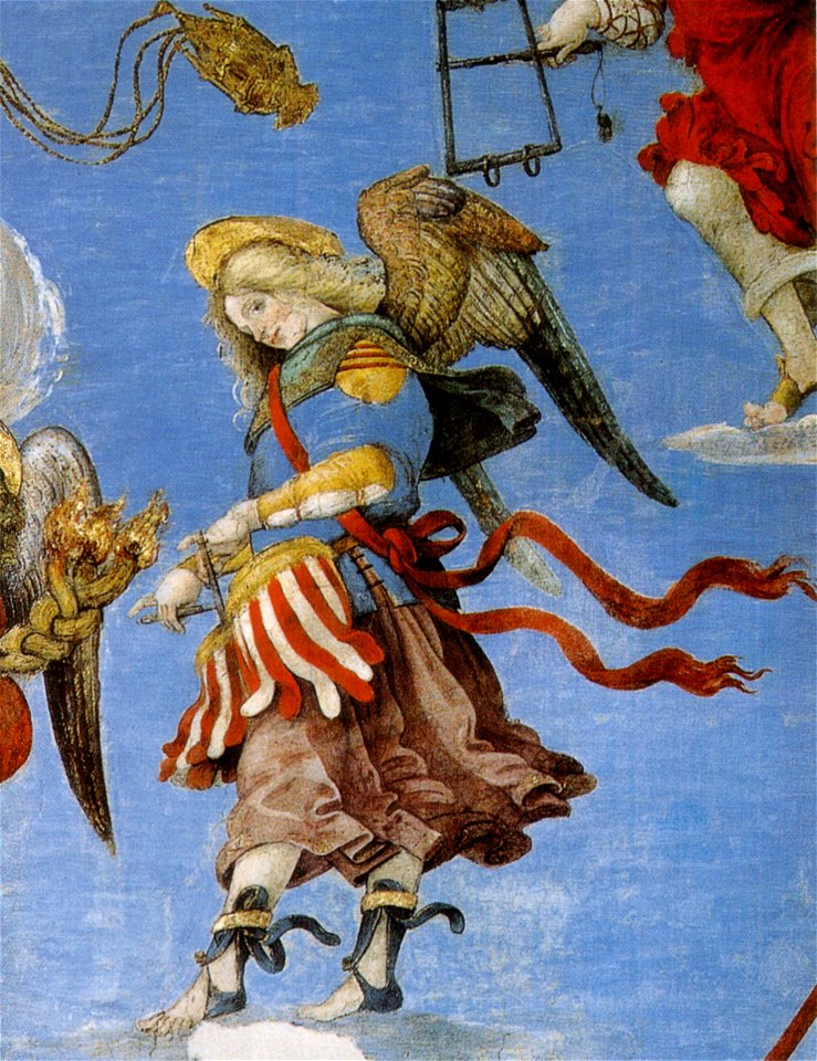 Filippino lippi, cappella carafa, assunzione, angelo