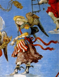 Filippino lippi, cappella carafa, assunzione, angelo. Free illustration for personal and commercial use.
