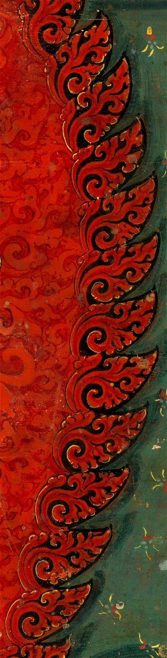 Fire, facing right detail, Chakrasamvara and Vajravarahi (cropped)