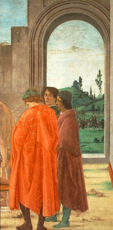 Filippino lippi, crocifissione di san pietro, cappella brancacci, 1482-85, dett, 01
