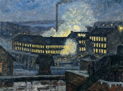 Alfred William Finch - Öinen tehdasnäkymä (1910-luku)