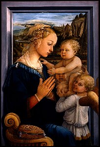Filippo Lippi - Madonna col Bambino e due angeli - Google Art Project. Free illustration for personal and commercial use.