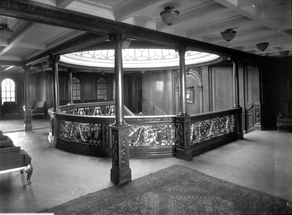 First Class Aft Stairway A-Deck of the SS Olympic
