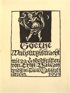 Goethe,Barlach,Walpurgisnacht, Titelblatt