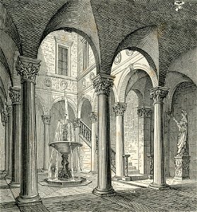Firenze Porticati e cortile del Palazzo Gondi