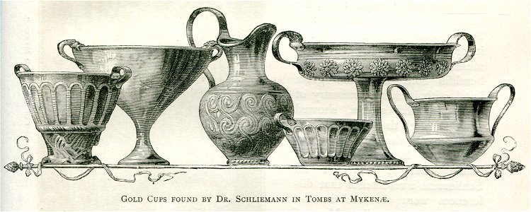 Gold cups found by Dr Schliemann in tombs of Mykenae - Mahaffy John Pentland - 1890