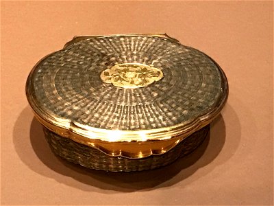 Gold snuff-box with polished braiding. Free illustration for personal and commercial use.