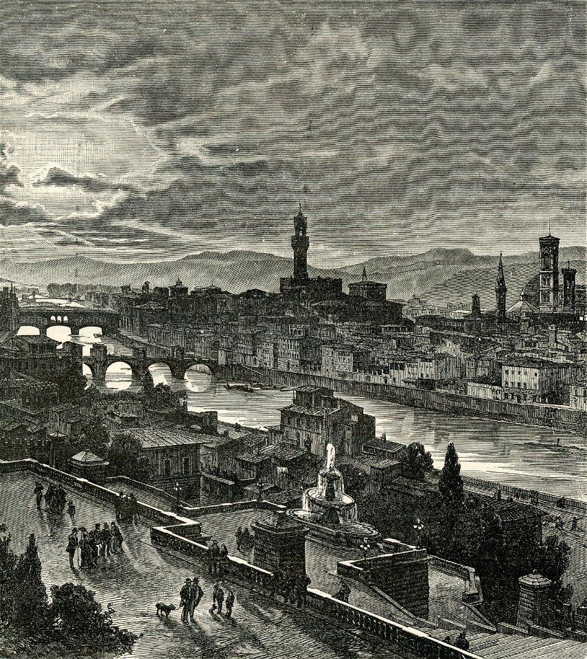 Firenze veduta da sotto San Miniato prima del 1873