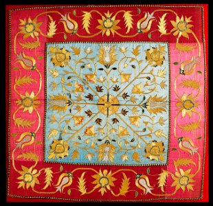 Gold-thread embroidered silk wrap - Google Art Project