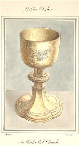 Golden chalice in Welch Pool Church, 1794