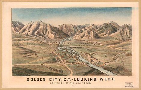Golden City, C.T. - looking west - sketched by A.E. Mathews. LCCN2004672642