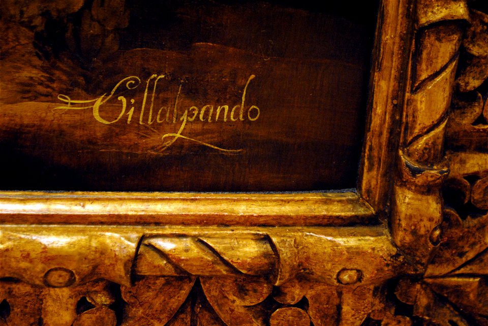Firma de Cristóbal de Villalpando en La Dolorosa
