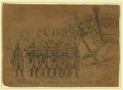 Going to the trenches-a sketch in Camp Winfield Scott. Before Yorktown LCCN2004660213