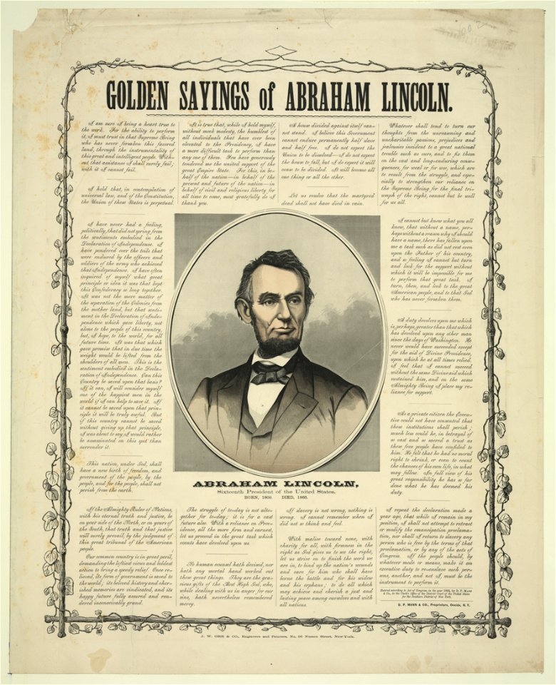 Golden sayings of Abraham Lincoln LCCN2003674234
