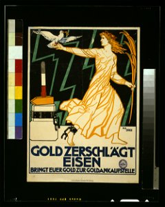 Gold zerschlächt Eisen. Bringt eurer Gold zur Goldankaufstelle - Jul Diez. LCCN2004665824. Free illustration for personal and commercial use.