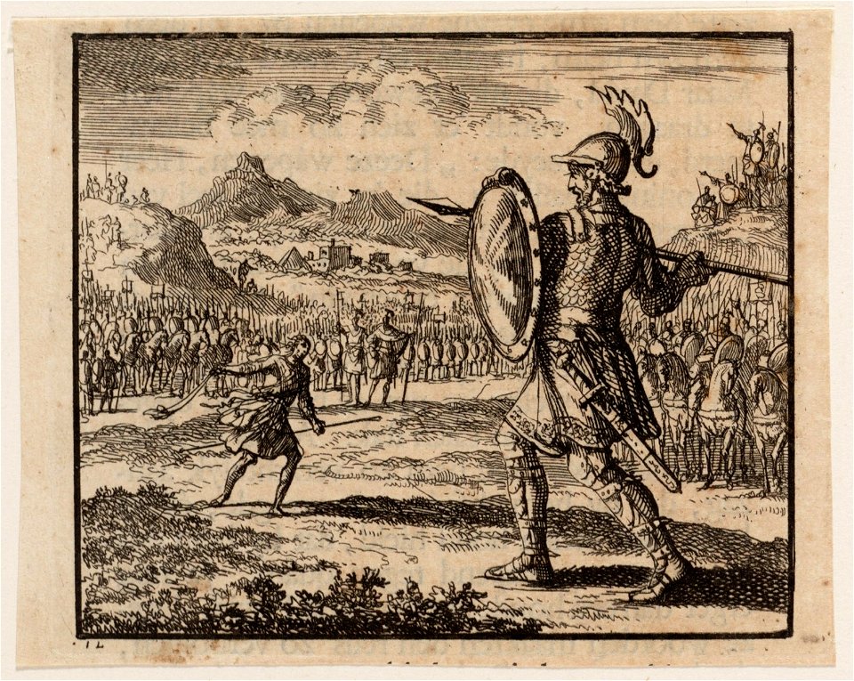 Goliath tegenover David en het leger der Israëlieten, objectnr A 47824