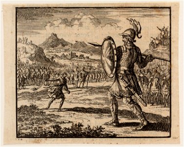Goliath tegenover David en het leger der Israëlieten, objectnr A 47824