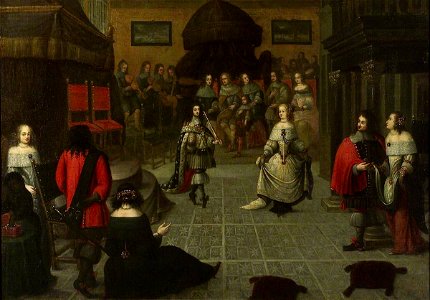 Gonzales Coques (c.1614-1684) - Charles II Dancing at The Hague, May 1660 (^) - BHC0281 - Royal Museums Greenwich