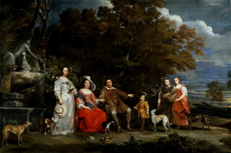 Gonzales Coques - A Family Group in a Landscape