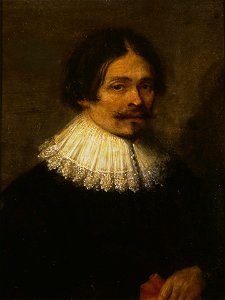 Gonzales Coques - Portrait of a man, identified as a self-portrait of the artist. Free illustration for personal and commercial use.
