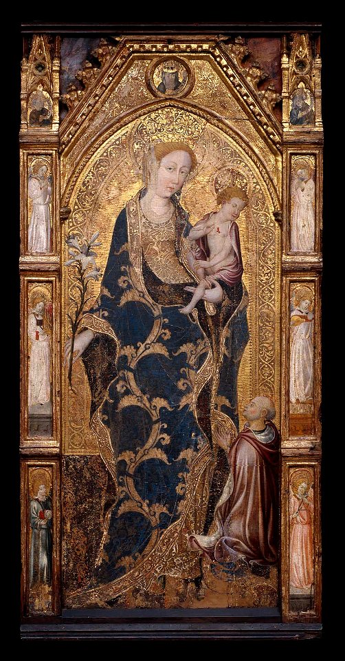 Gonçal Peris - Virgin and Child Enthroned with Cardinal Alonso Borja (Borgia) - 29.1129 - Museum of Fine Arts