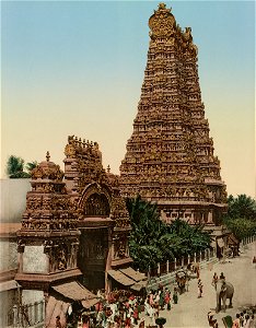 Gopuram in 1890 detail, South of India. Seringham, Gopura. LCCN2017657630 (cropped)