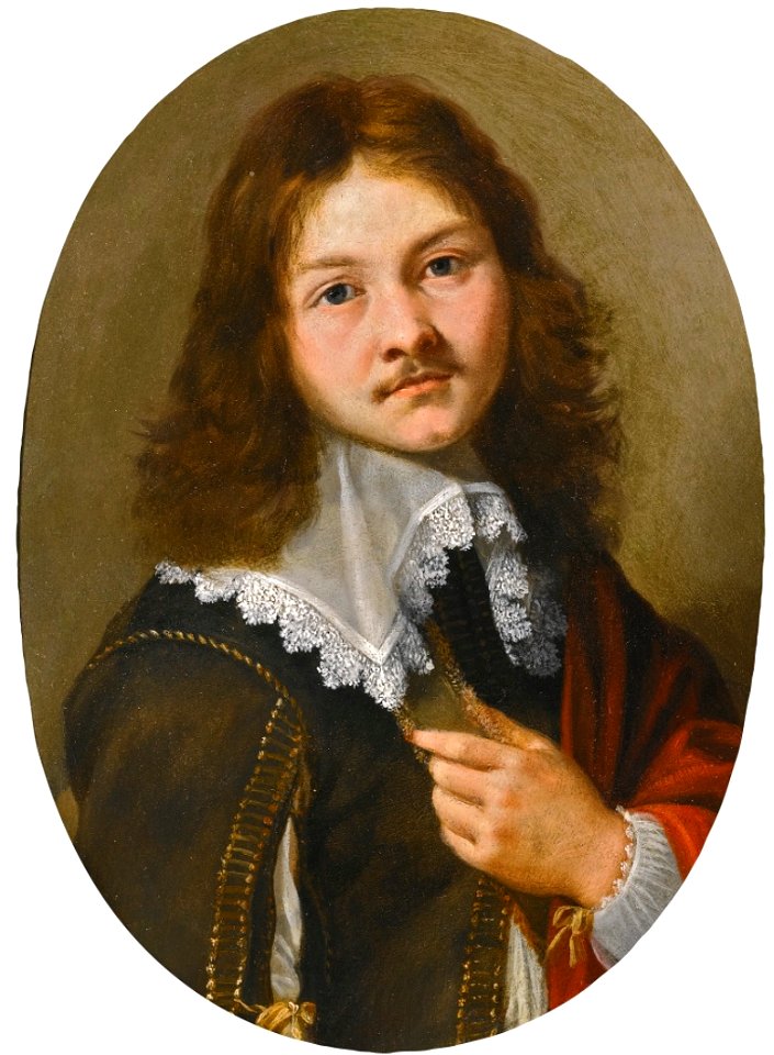 Gonzales Coques - Portrait of a young man, holding his lapel