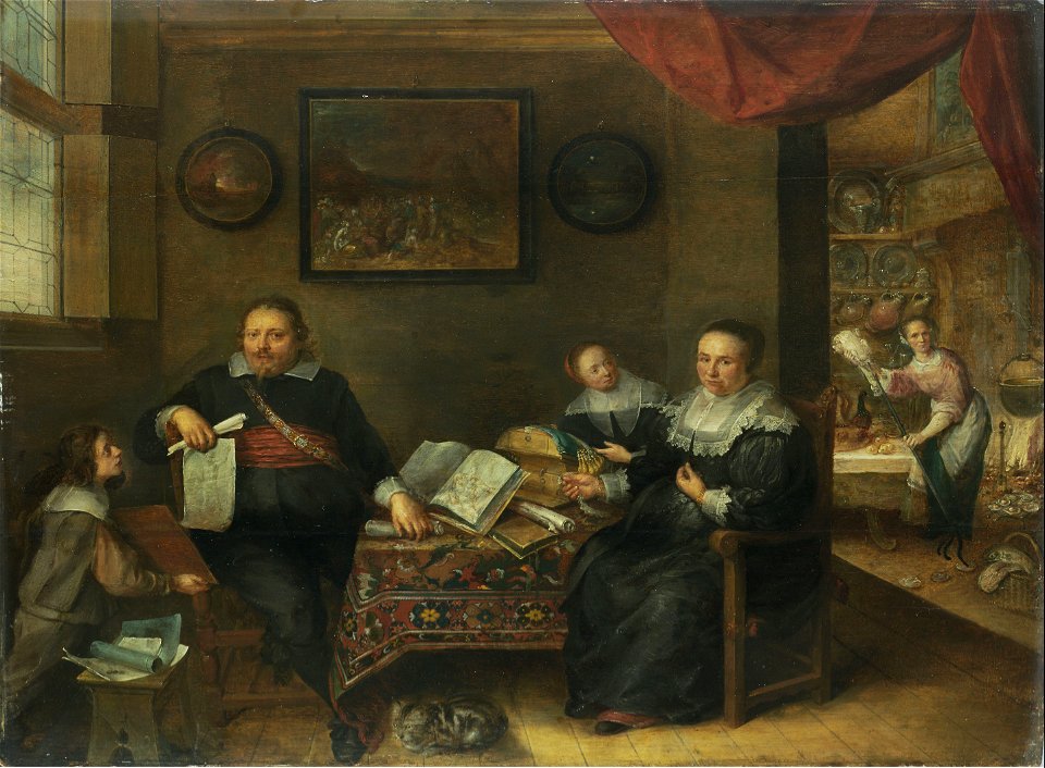 Gonzales Coques - The collector of drawings and his wife