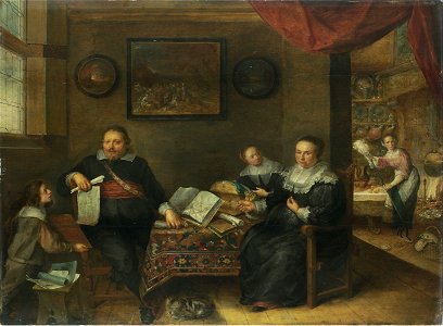 Gonzales Coques - The collector of drawings and his wife