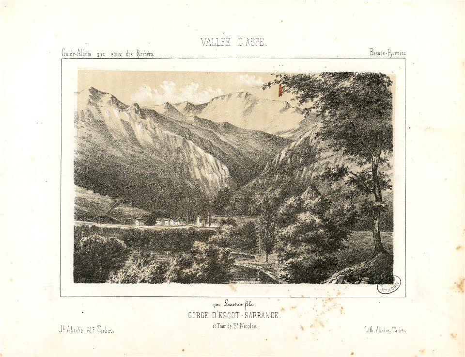 Gorge d'Escot-Sarrance et Tour de St. Nicolas - Fonds Ancely - B315556101 A ABADIE 3 027