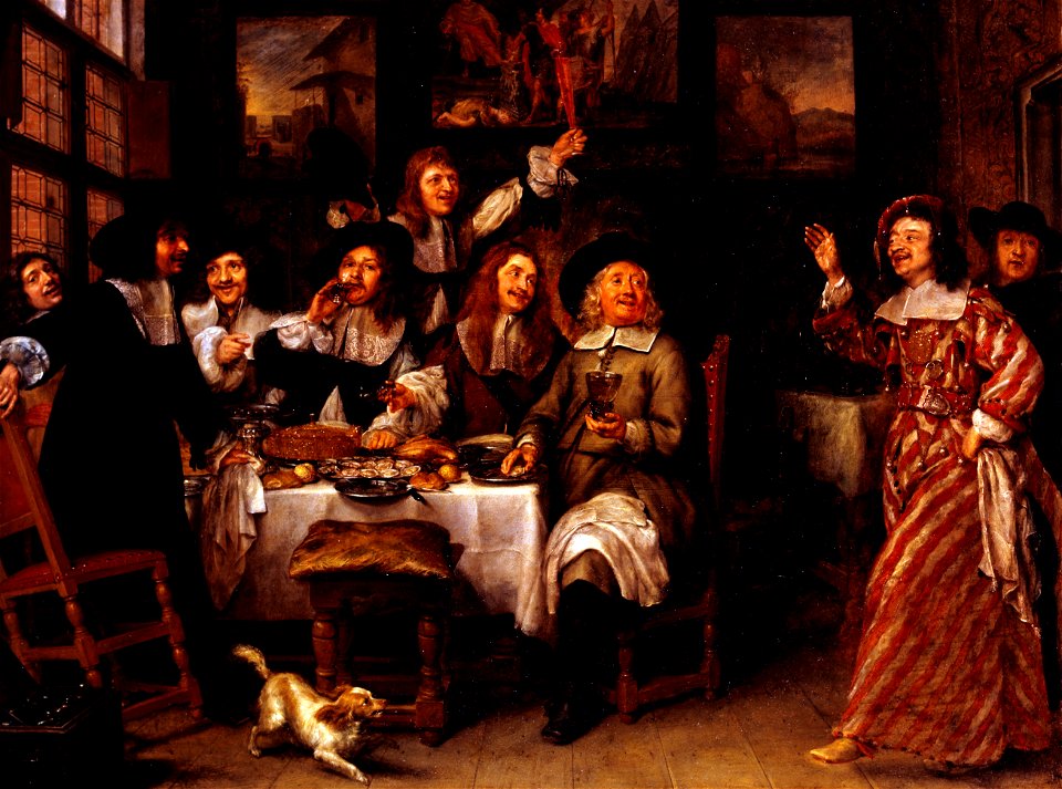 Gonzales Coques - Dinner of artists