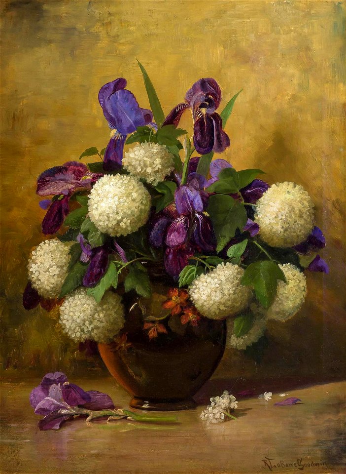 Still Life with Irises and Hydrangea by Richard La Barre Goodwin