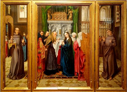 Goswin van der Weyden - Apresentação do Menino no Templo, Santo António e São Francisco